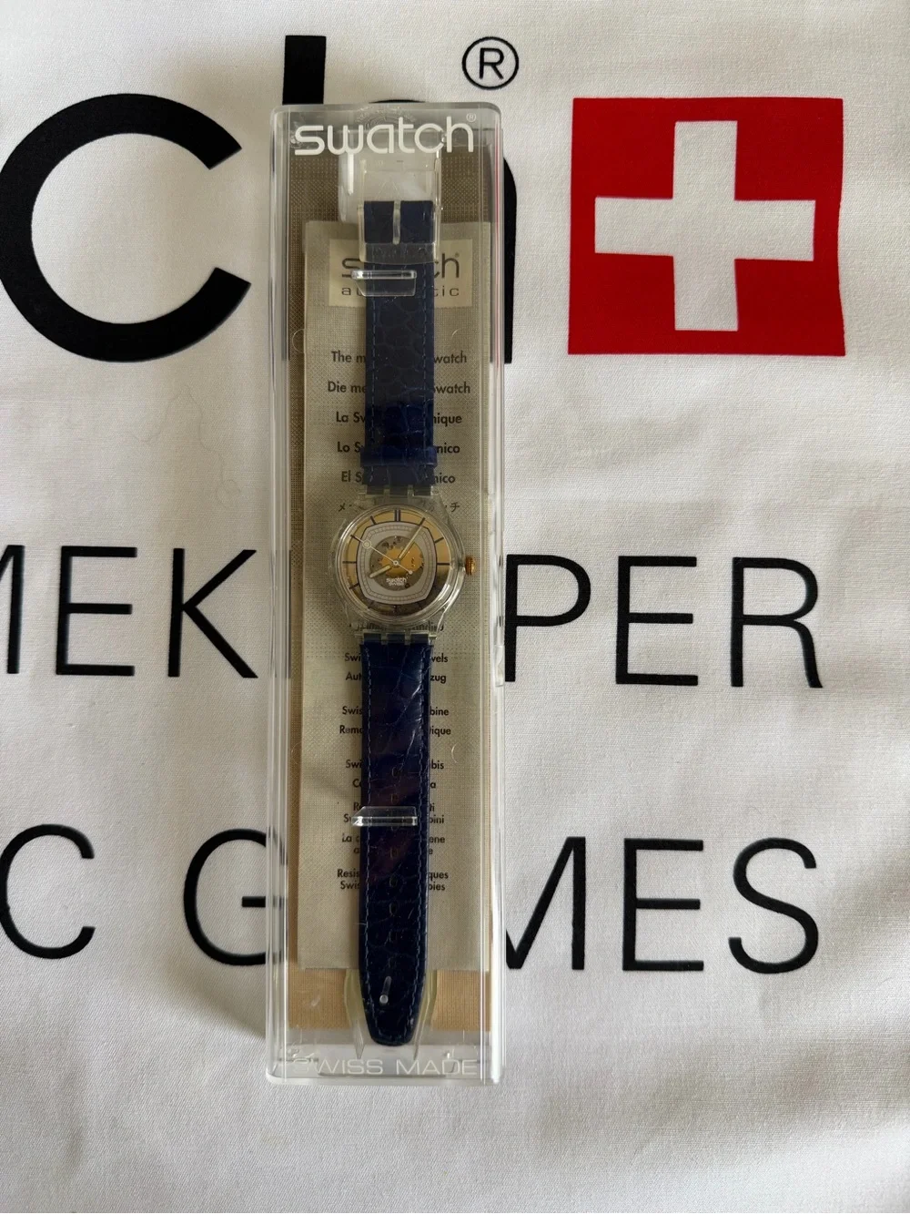Swatch Hidden View SAK117 Automatic Skeleton Watch 1995  New old stock